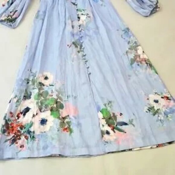 NWT! Zimmermann Everley Floral Linen Midi Dress Size 2 AU, 6-8 US - Picture 11 of 16